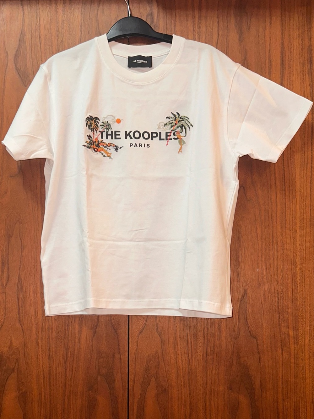 The Kooples White T-Shirt with Tropical Print
